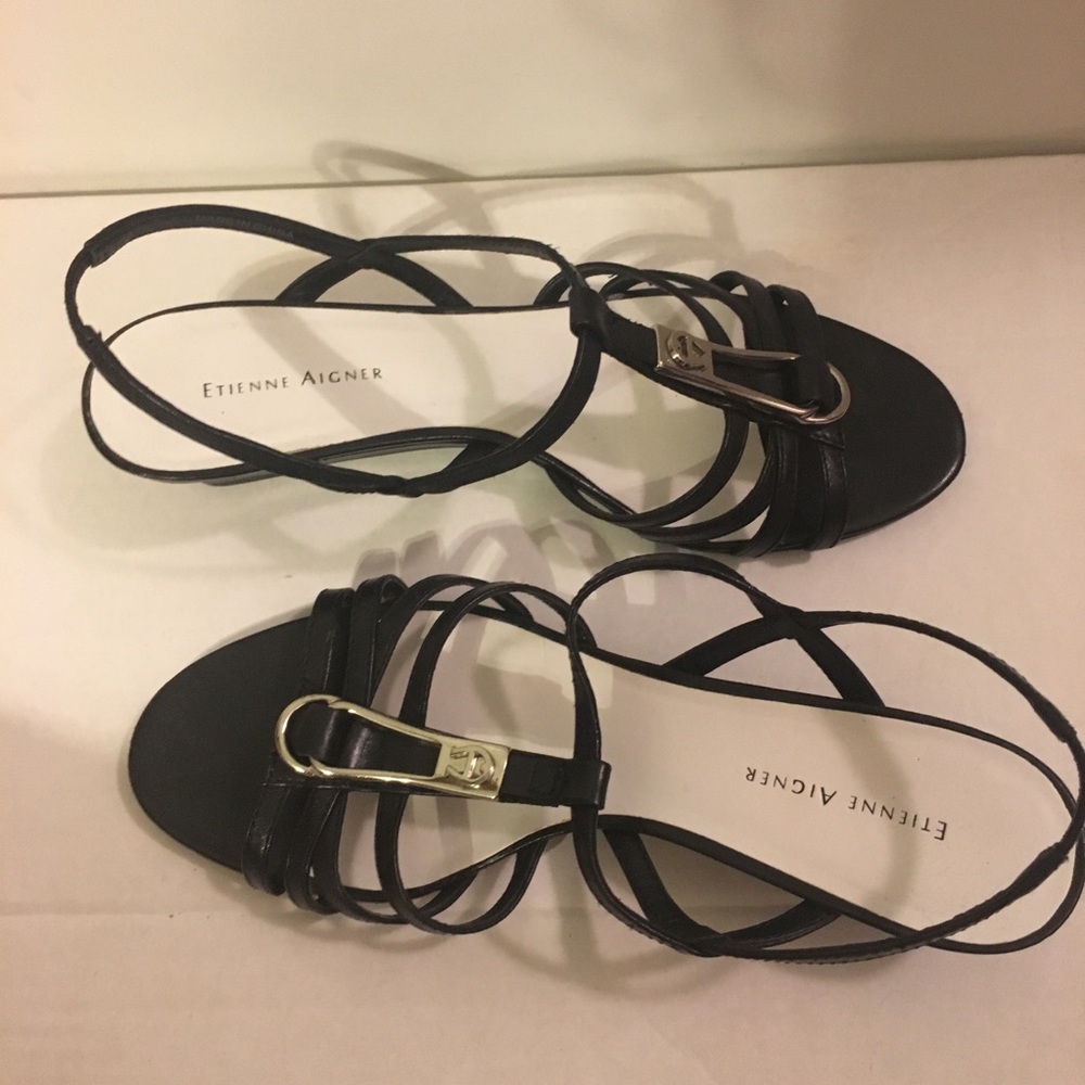 Black Strappy Etienne Aigner Sandals